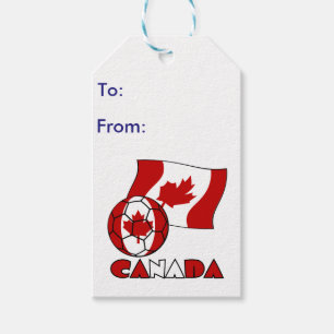 Canadian Flag with Soccer Ball Gift Tags