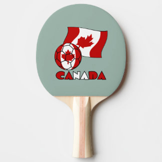 Canadian Flag with Soccer Ball Ping Pong Paddle