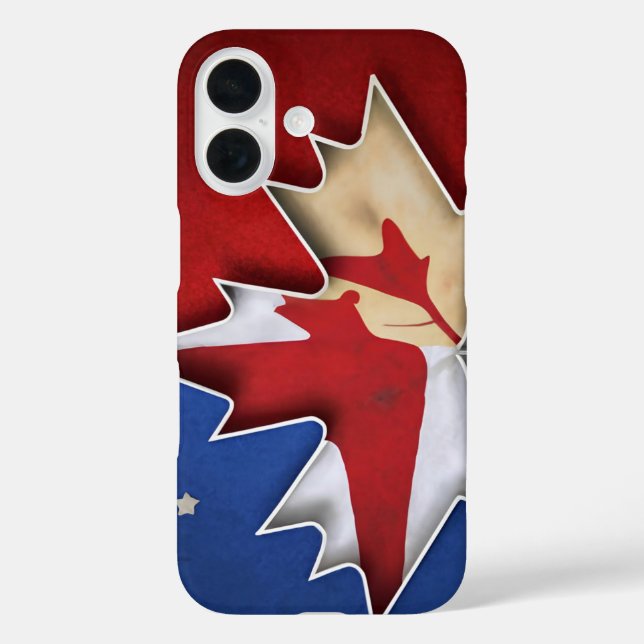 Canadian Flag with U.S. Stars Design Case-Mate iPhone Case (Back)