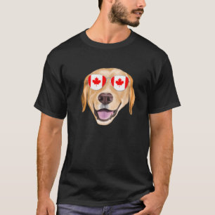 Canadian Flag Yellow Labrador Retriever Dog Canada T-Shirt