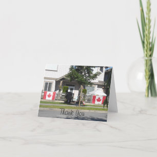 Canadian Flags - Thank You Card