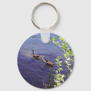 Canadian Geese Family Key Ring