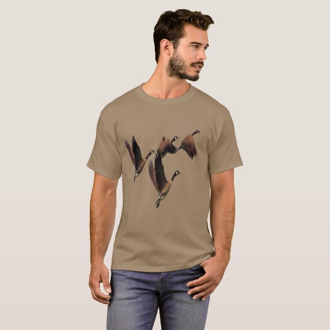 Canadian geese flying in a flock kids design T-Shirt (Front Full)