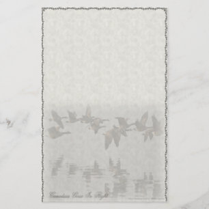 Canadian Geese In Flight Custom Stationery