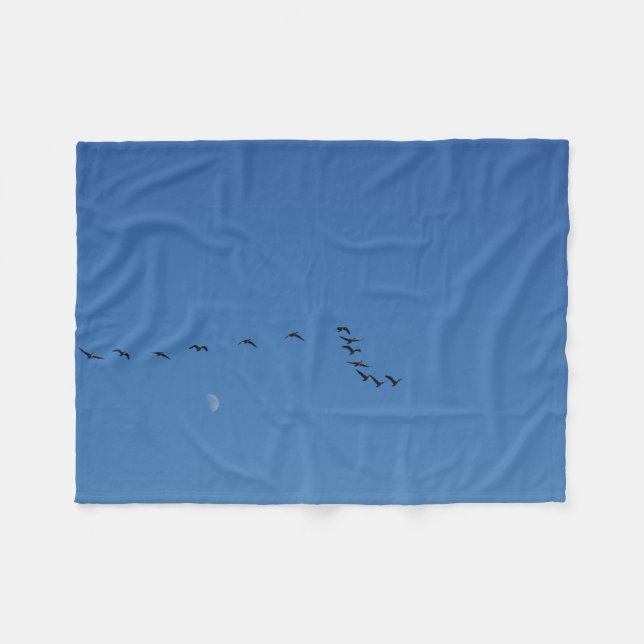 Canadian geese in flight    fleece blanket (Front (Horizontal))