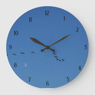 Canadian geese in flight large clock