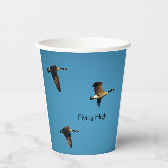 Canadian geese in flight   paper cups (Front)