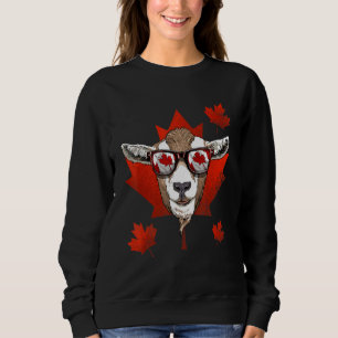 Canadian Goat Maple Tree Leaf Canada Flag Animal G Sweatshirt