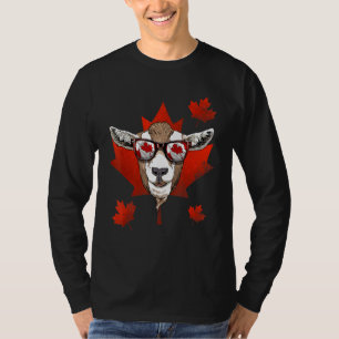Canadian Goat Maple Tree Leaf Canada Flag Animal G T-Shirt