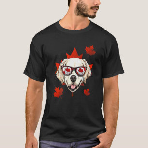 Canadian Golden Retriever Maple Leaf Patriotic Can T-Shirt