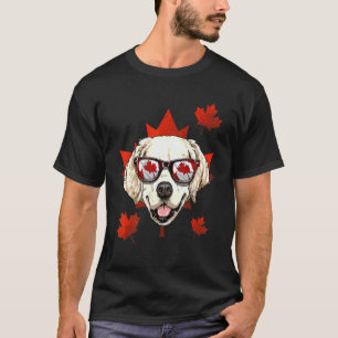 Canadian Golden Retriever Maple Leaf Patriotic Can T-Shirt