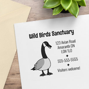 Canadian Goose Business Address Rubber Stamp