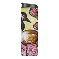 Canadian Goose Canada Geese Pink Floral Art       