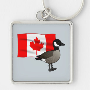 Canadian Goose & Flag Key Ring