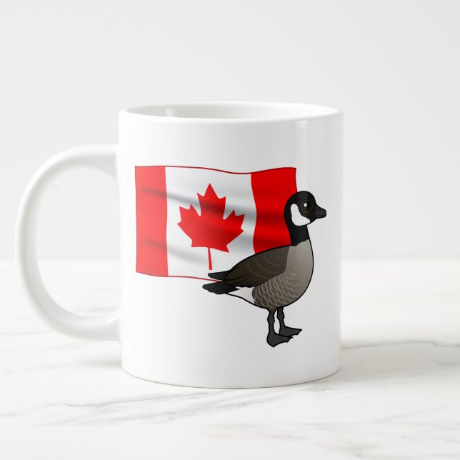 Canadian Goose & Flag Large Coffee Mug (Left)