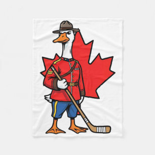 Canadian Goose Mountie Hockey Maple Leaf Canada  Fleece Blanket