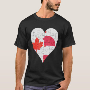 Canadian Greenlandic Flag Heart T-Shirt