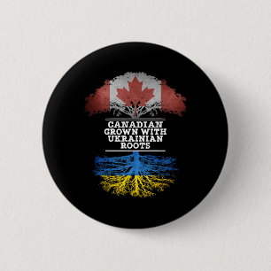 Canadian Grown With Ukrainian Roots T Shirt 6 Cm Round Badge