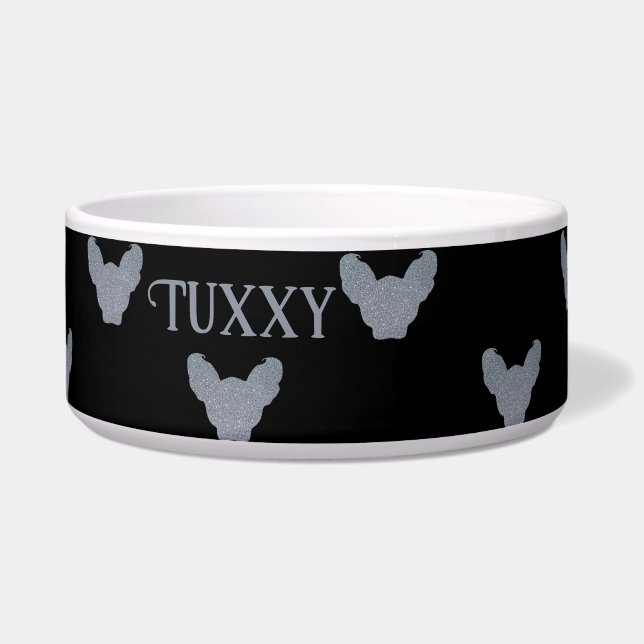 Canadian Hairless Elf Sphynx Cat Bowl Custom Name (Front)