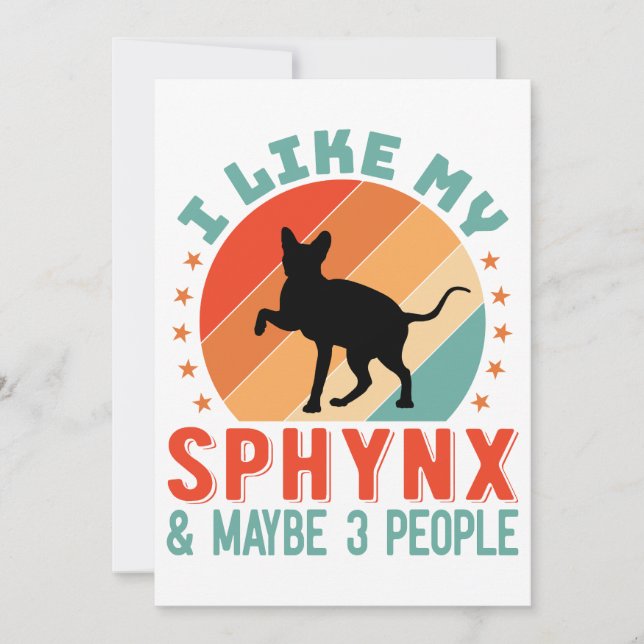 Canadian Hairless Sphynx Cat Owner Humour Holiday Card (Front)