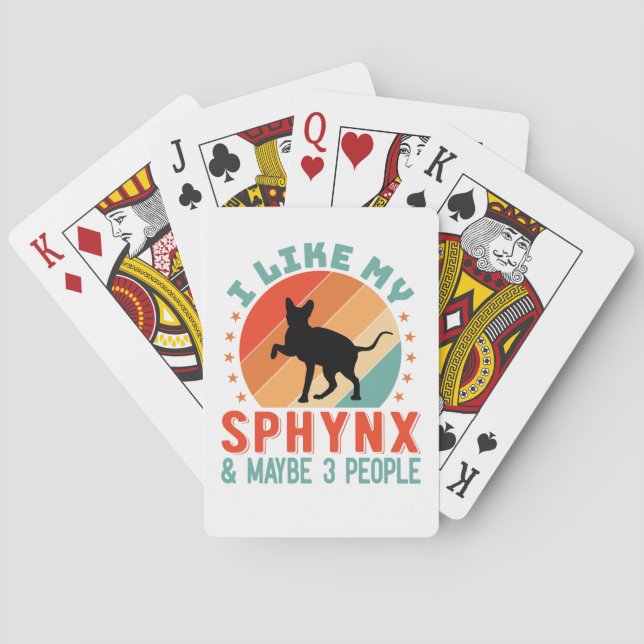 Canadian Hairless Sphynx Cat Owner Humour Playing Cards (Back)
