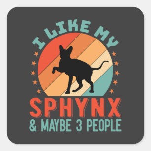 Canadian Hairless Sphynx Cat Owner Humour Square Sticker