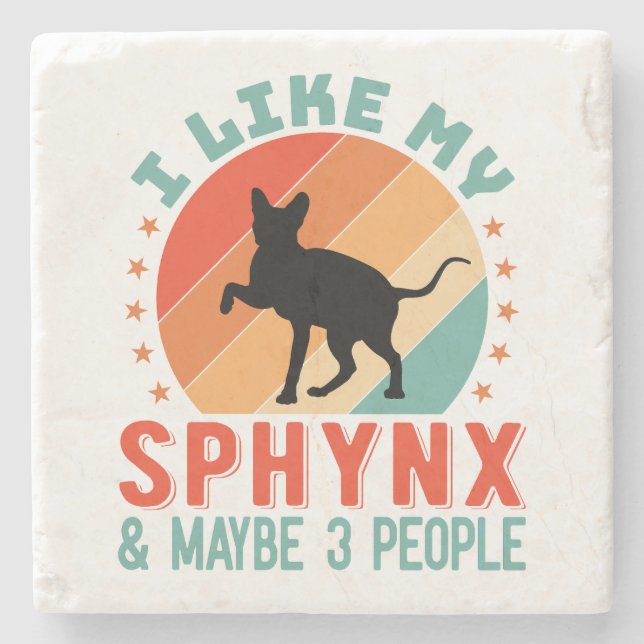 Canadian Hairless Sphynx Cat Owner Humour Stone Coaster (Front)