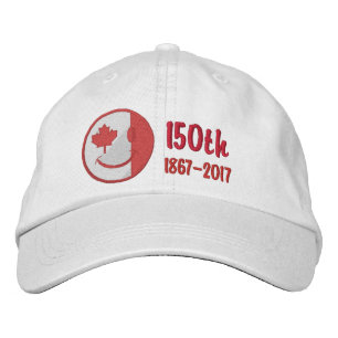 Canadian Happy Face 150th Anniversary Embroidered Hat