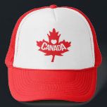 Canadian heart and red maple hat<br><div class="desc">Show your love to Canada. With this Canadian flag style maple leaf & heart graphic hat / cap.  Reads Canada. A perfect gift for an Canadian or for Canada Day. Design by Sarah Trett.</div>
