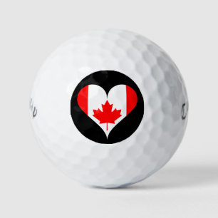 Canadian heart flag golf balls