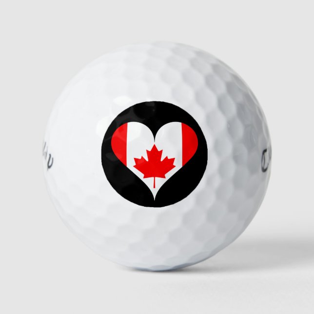 Canadian heart flag golf balls (Front)