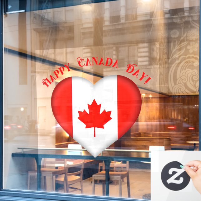 Canadian Heart Happy Canada Day (Cafe Window)