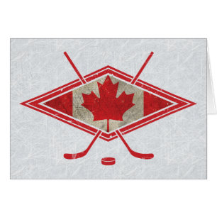 Canadian Hockey Flag Logo Card