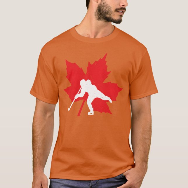 Canadian Hockey Maple Leaf Canada Sports Pride ret T-Shirt (Front)