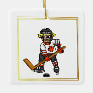 Canadian Hockey Player Christmas Ornament