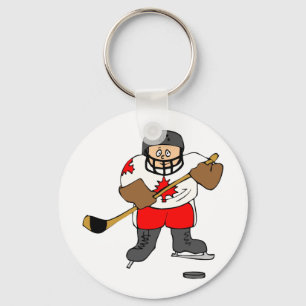Canadian Hockey Player Key Ring