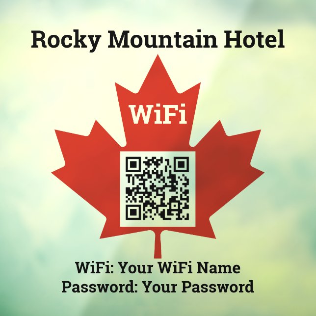 Canadian Hotel Wifi Details Plus QR Code (Sheet 3)