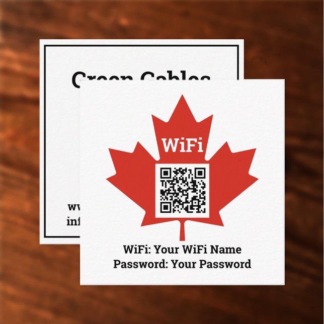 Canadian Hotel Wifi Plus QR Code Plus Address on a Calling Card (Creator Uploaded)