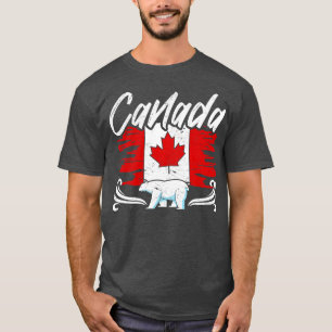Canadian Ice Bear Canada Flag Maple Leaf Canada T-Shirt