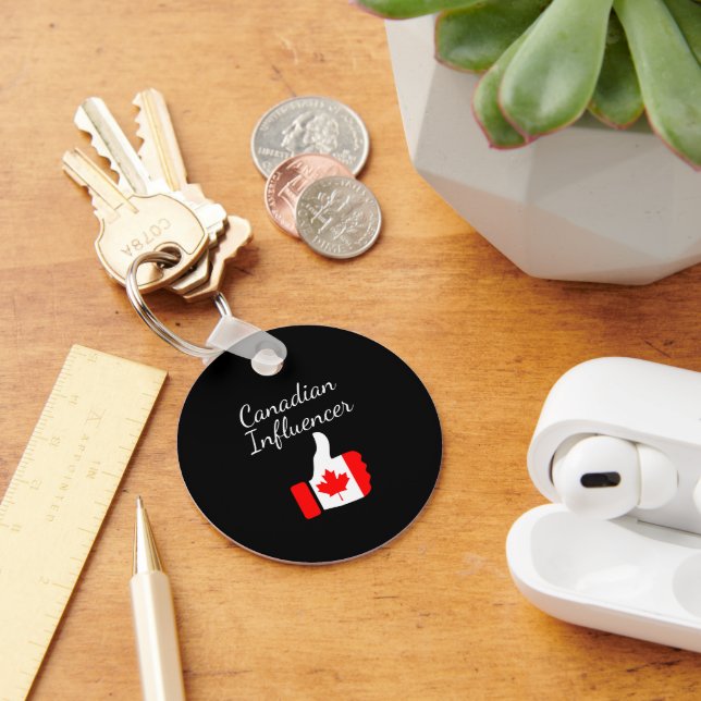Canadian Influencer thumbs up Lighthouse route Key Ring (Desk)