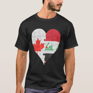 Canadian Iraqi Flag Heart T-Shirt