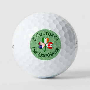 Canadian Irish American Flag Shamrock Personalised Golf Balls