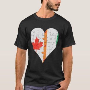 Canadian Ivorian Flag Heart T-Shirt
