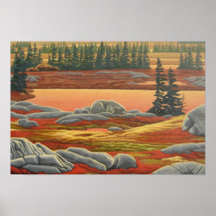 Canadian Landscape Painting Bear Art Print