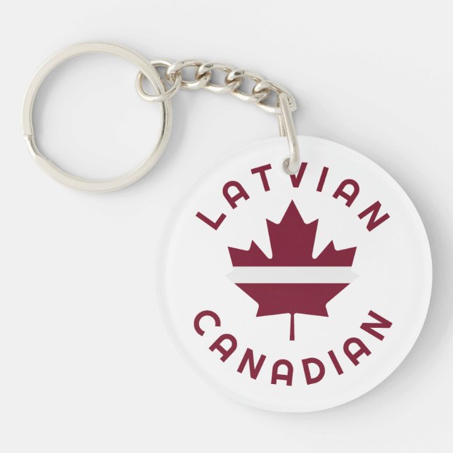 Canadian Latvian Roots Key Ring (Front)
