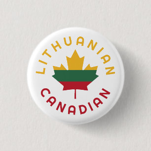 Canadian Lithuanian Roots  3 Cm Round Badge