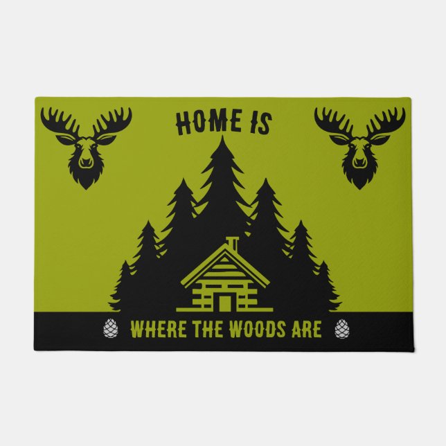 Canadian Log Cabin Funny Decorative Doormat (Front)