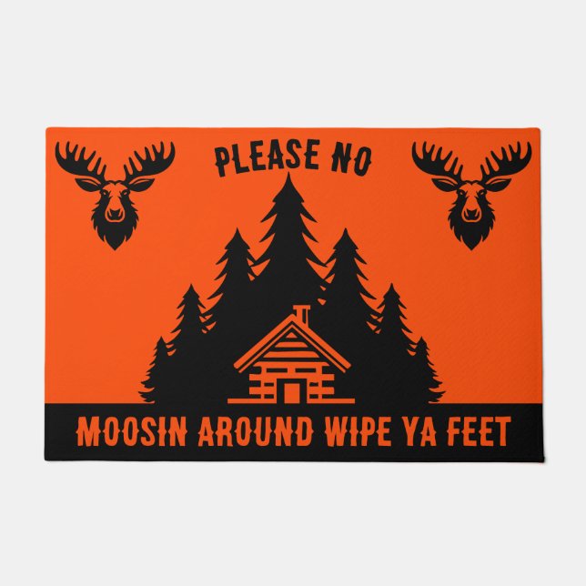 Canadian Log Cabin Funny Decorative Doormat (Front)