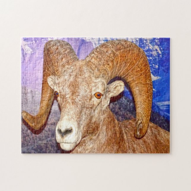Canadian long horn sheep. jigsaw puzzle (Horizontal)