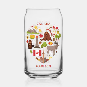 Canadian Love custom name Can Glass
